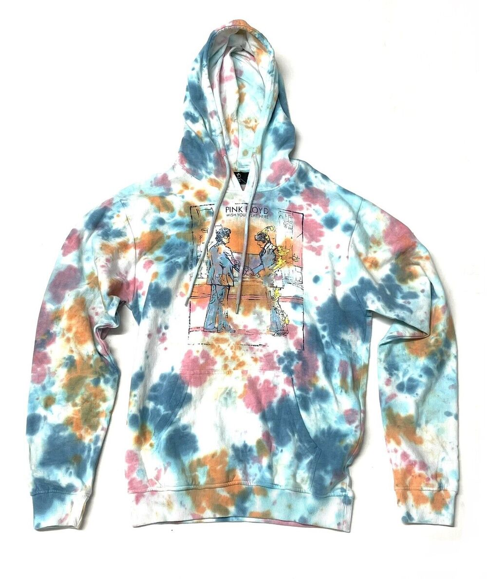 Pink Floyd Wish You Were Here Hoodie Lightweight Tie Dye Sweatshirt Size S NWT